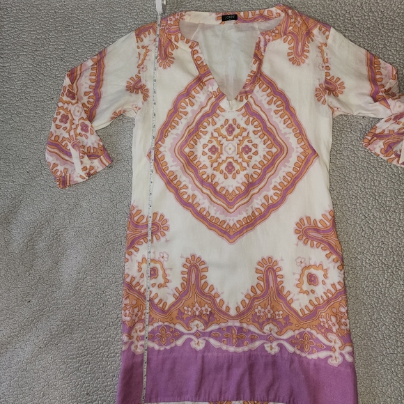 J. Crew Gorgeous 😍 , Orange , And Purple , Boho , Style Dress - Picture 12 of 16